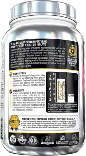MUSCLETECH PREMIUM GOLD WHEY PROTEIN 998GR - Afbeelding 2