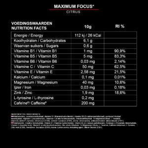 MAXIMUM LIFESTYLE FOCUS PRE-WORKOUT - 400GR - Afbeelding 2